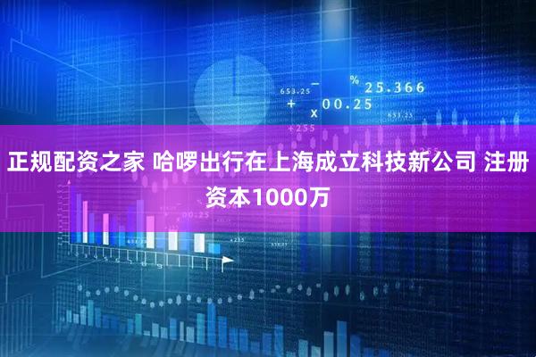正规配资之家 哈啰出行在上海成立科技新公司 注册资本1000万